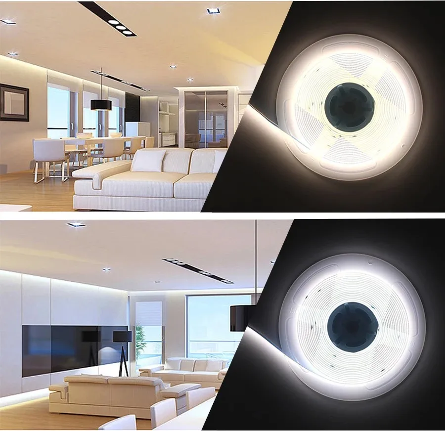 DC5V 12V LED COB Lichtstreifen mit Selbstklebender Rückseite, 320 LEDs, Flexibler COB LED-Lichtstreifen für Küche und Weinschrank – Detail 10