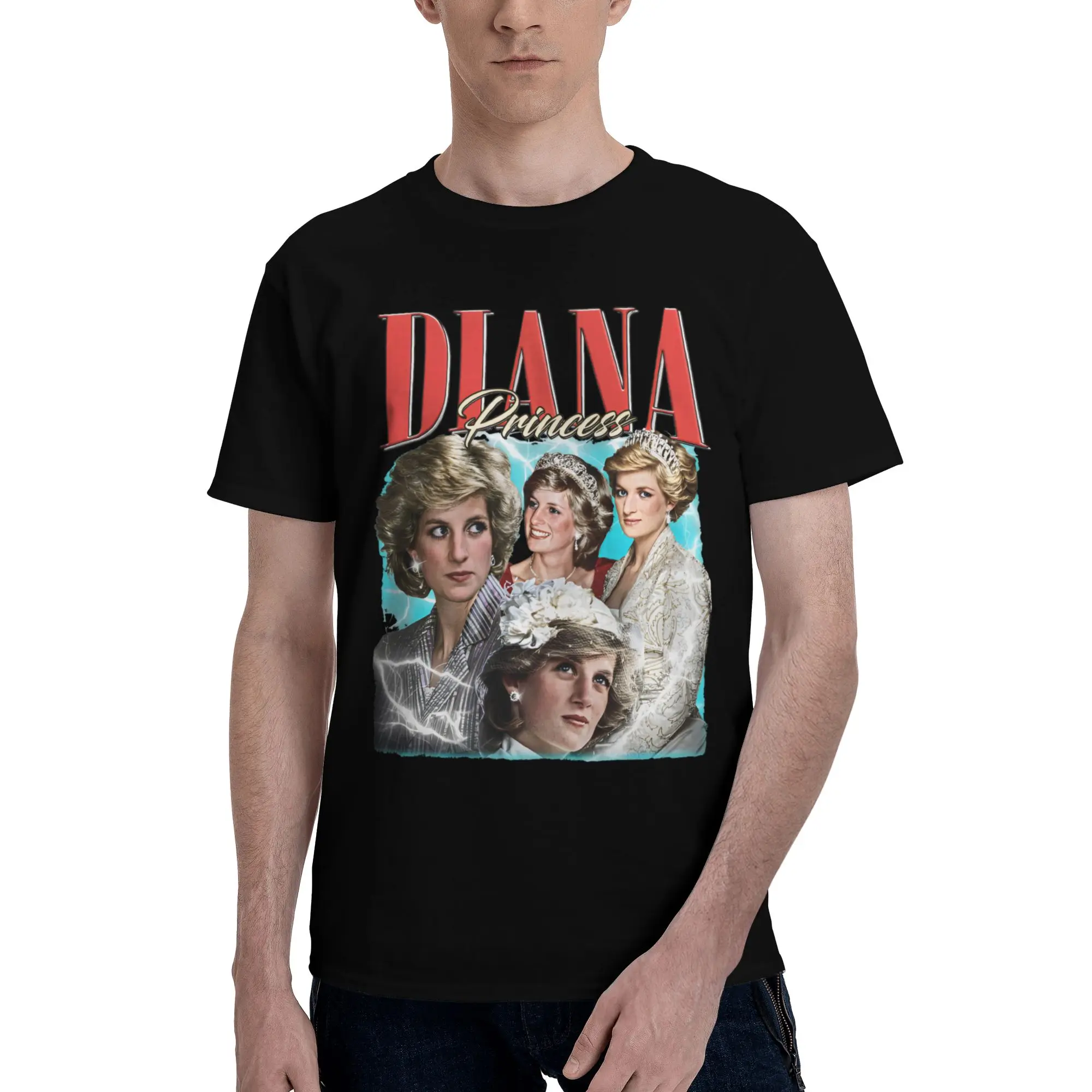 Men's T-Shirt Princess Diana Unique 100% Cotton Tees Short Sleeve  T Shirt Round Collar Clothes Summer