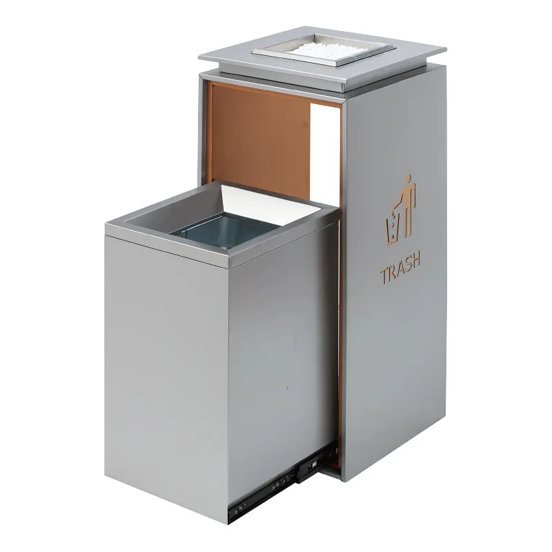 

FQ Office Mall KTV Stainless Steel Trash Can with Ashtray