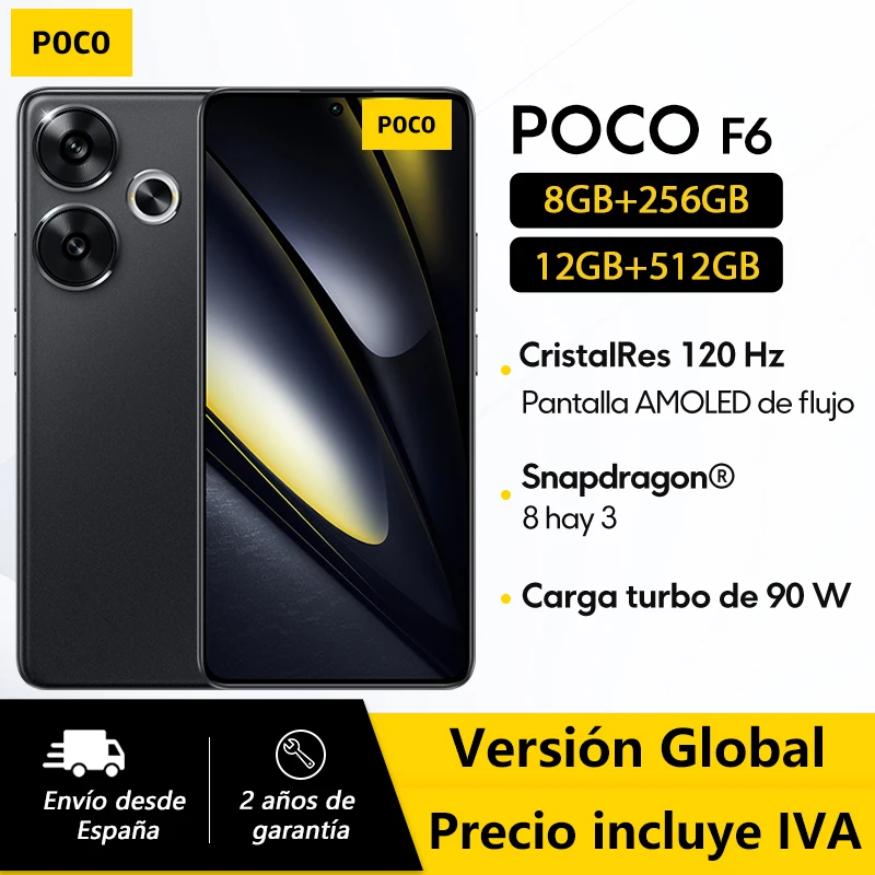 POCO F6 5G Smartphone Global version 256GB/512GB Screen AMOLED Snapdragon®8s Gen 3 90W charge turbo 5000mAh battery