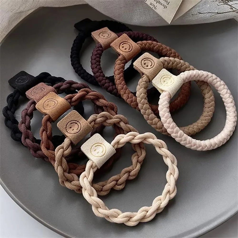 5pcs Minimalist Twist Hair Ropes Soft High Elastic Hair Ring No Crease Pigtails Ponytail Rubber Hair Band Woman Hair Accessories