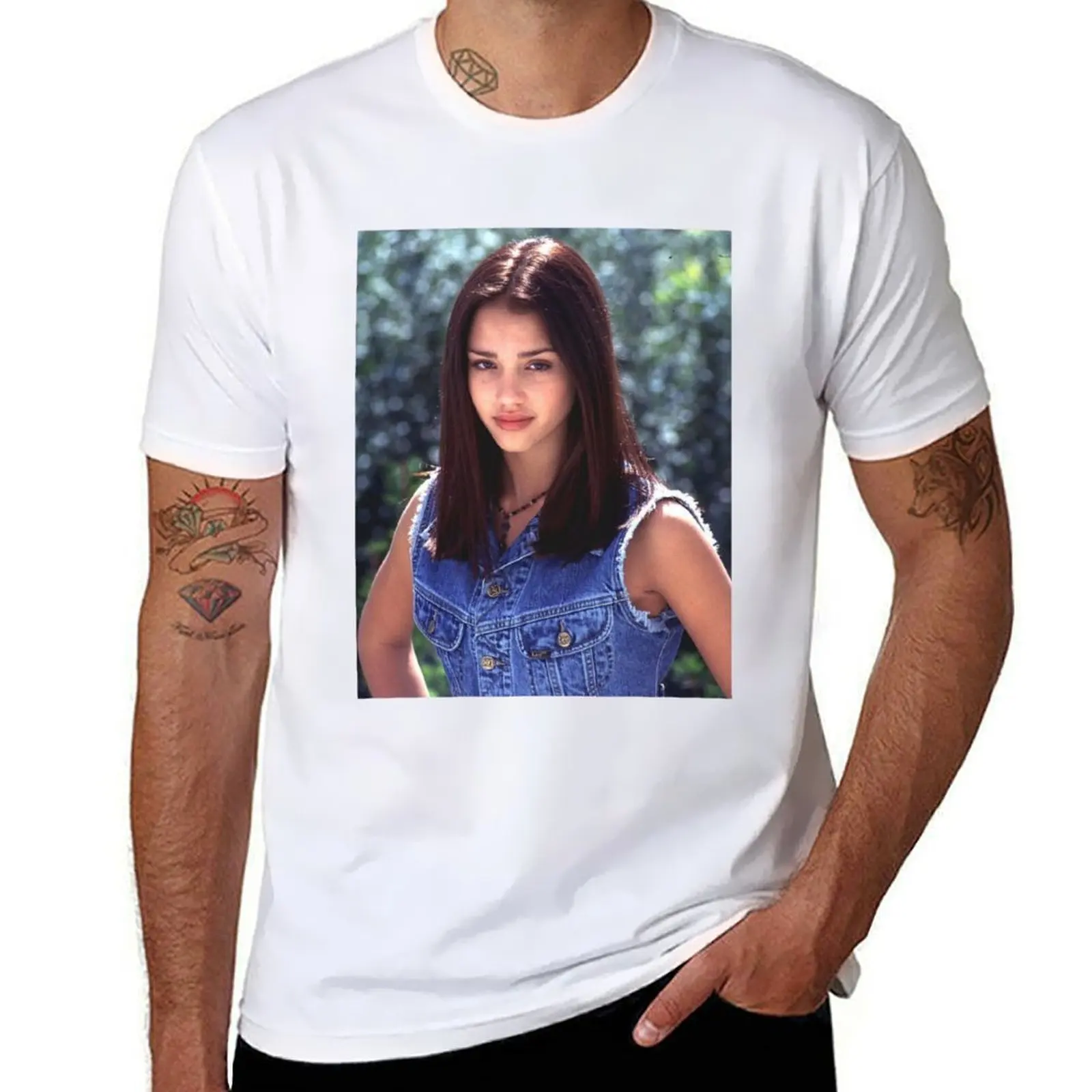 

90'S JESSICA ALBA T-Shirt man t shirts high quality luxury brand man t shirts for men casual T-Shirt