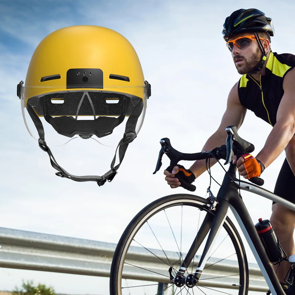 خوذة كاميرا مسجل 1080P 30FPS دراجة خوذات الدرجات البخارية كاميرات المضادة للاهتزاز المدمج في 1300mah لركوب الدراجات والتزلج