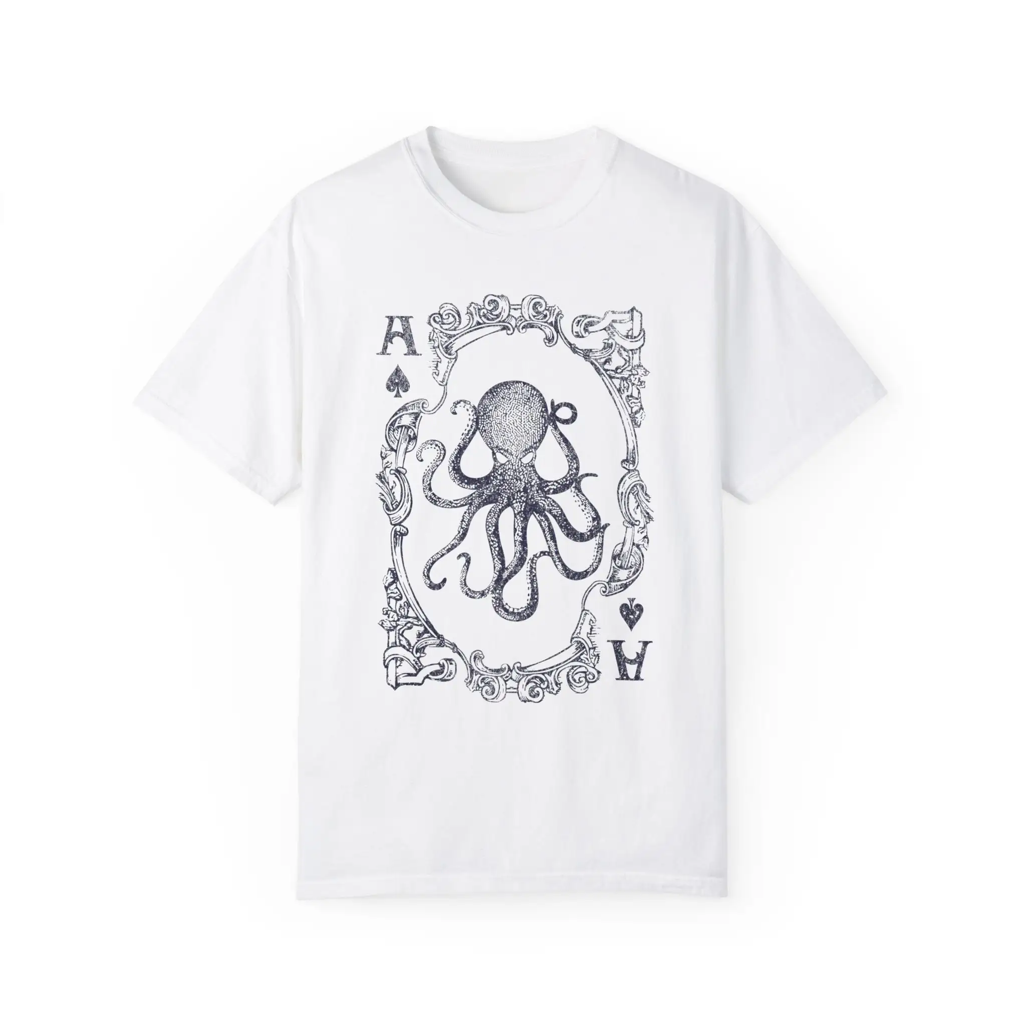 Vintage 90S Octopus Ace Card Tattoo T Shirt Comfort Colors