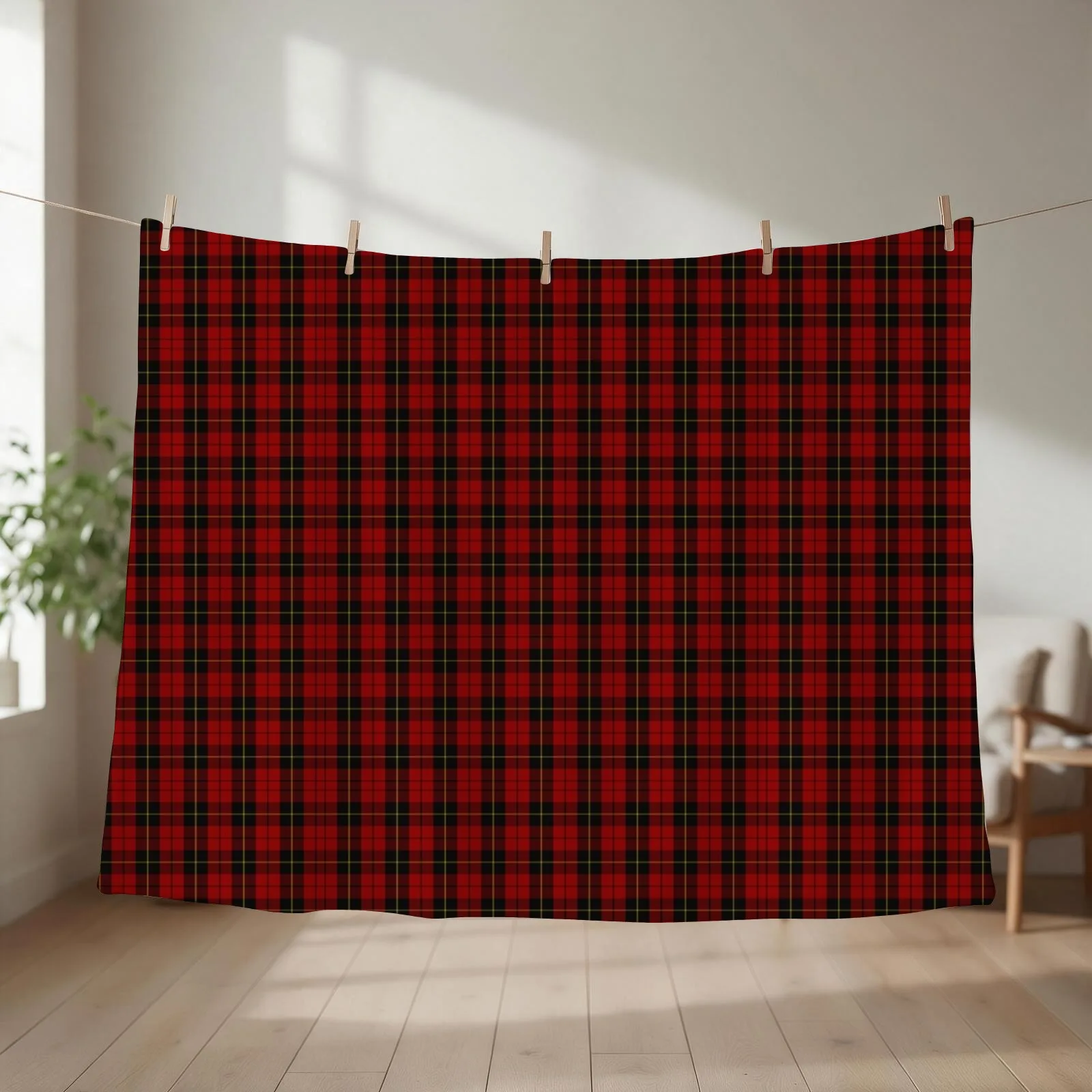 Wallace Tartan, Clan Wallace Throw Blanket couch cozy soft plush fuzzy picnic outdoor blanket