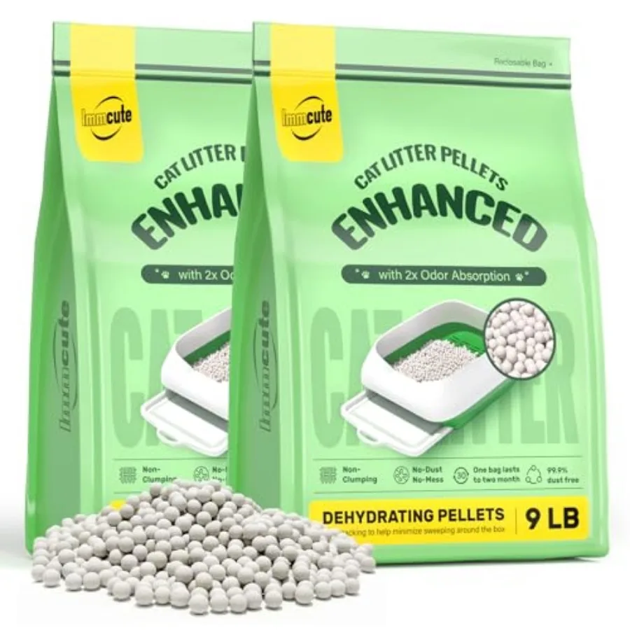 

Enhanced Cat Litter Pellets 18 lbs, Long-Lasting Odor Control, Generic Litter Pellets Refills Exclusively for Dual-Layer Litter