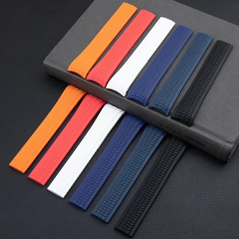 21mm Soft Liquid Rubber Watchband For Patek strap Aquanaut Philippe Series 5164a 5167a Watch band Belt  Metal Pin Connection