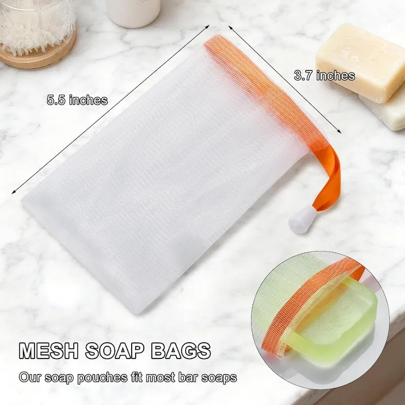 Soap Saver Bag, 10PCS Mesh Soap Bags with Drawstring