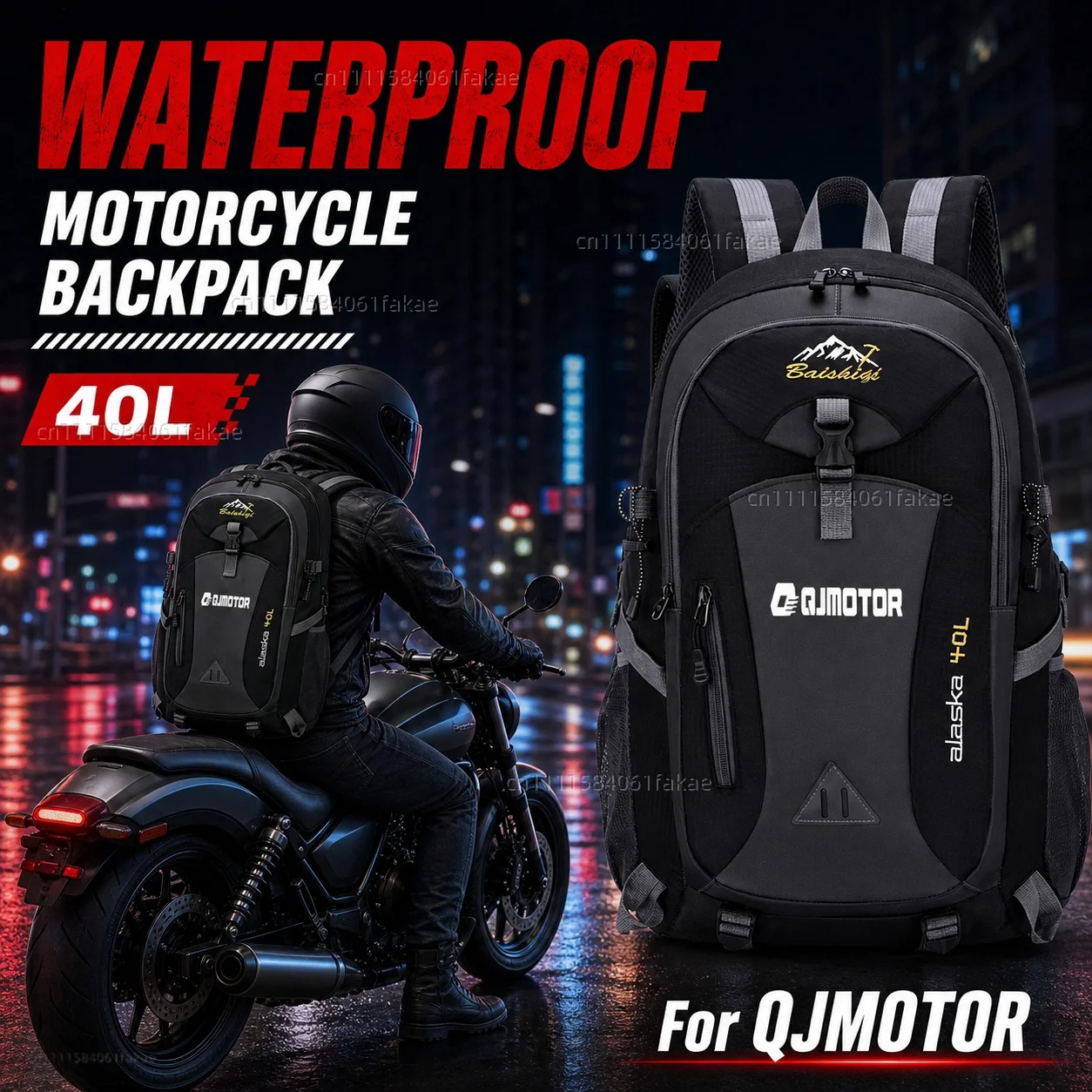 For QJMOTOR SRT SRV SRK 300 350 400 500 700 800 RR S SX SVT 800X 800SX Motorcycle Backpack 40L Waterproof Travel Backpack