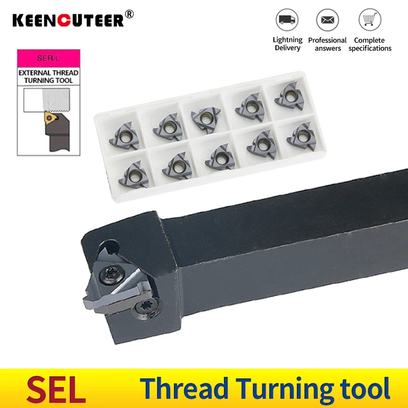 SEL1212H16 SEL1616H16 SEL2020K16 SEL2525M16 external thread turning tool reverse shank matching 16IR carbide blade CNC tool