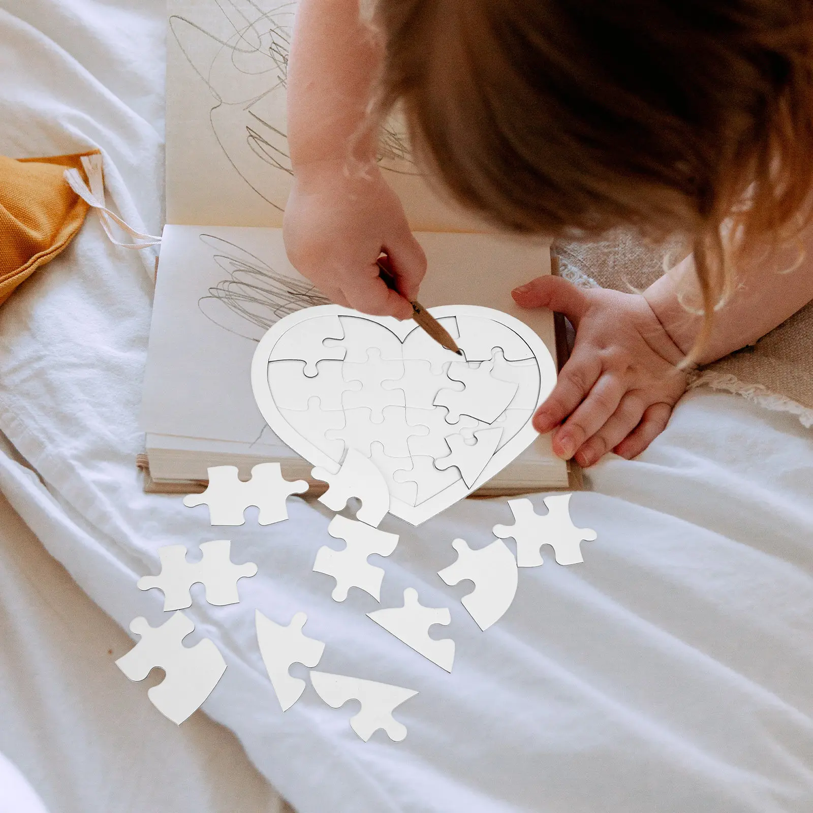 

10Pcs Blank Kid DIY Puzzles Paper Drawing Graffiti Sublimation Craft Puzzle for Early Childhood Development Educational Activity