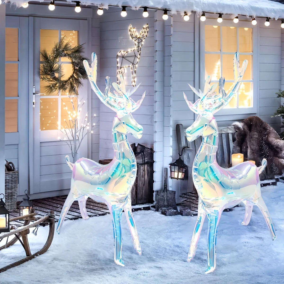 Traumhafte und Wunderschöne Farbige Hirsch-Aluminiumballons Eignen Sich als Dekoration für Weihnachts- und Geburtstagsfeiern – Detail 2