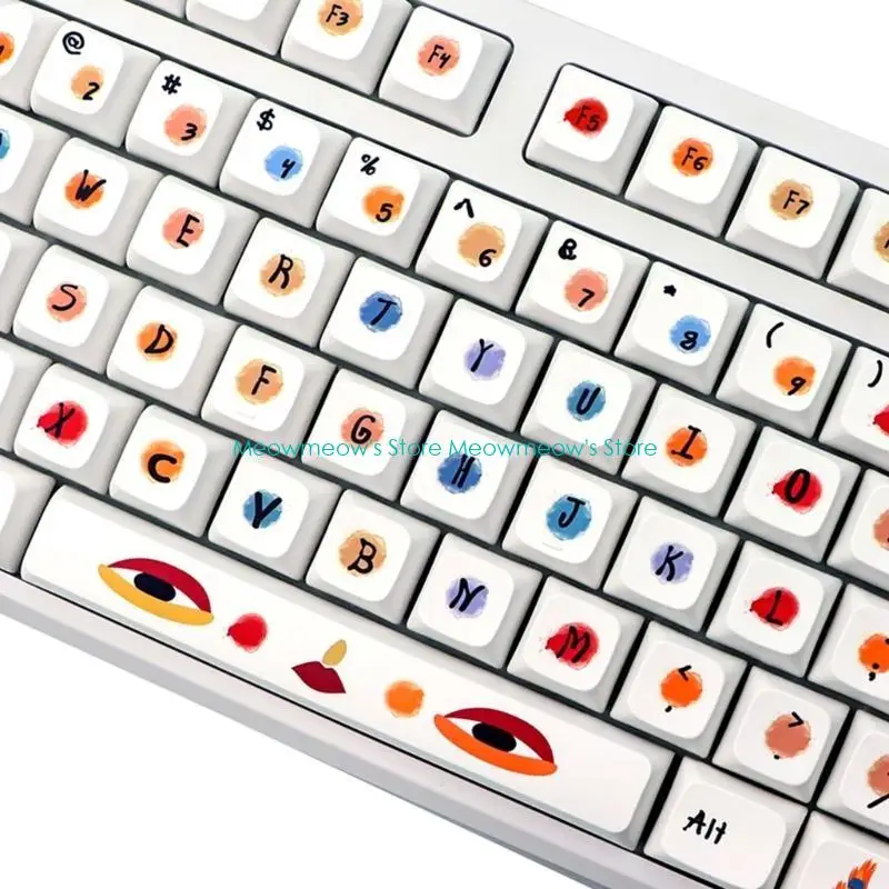 W91A 136 Keys Graffiti Cartoon XDA โปรไฟล์ Keycaps PBT Dye sublimation สำหรับสวิตช์เชอร์รี่ MX เหมาะกับ 61 68 75 104 108