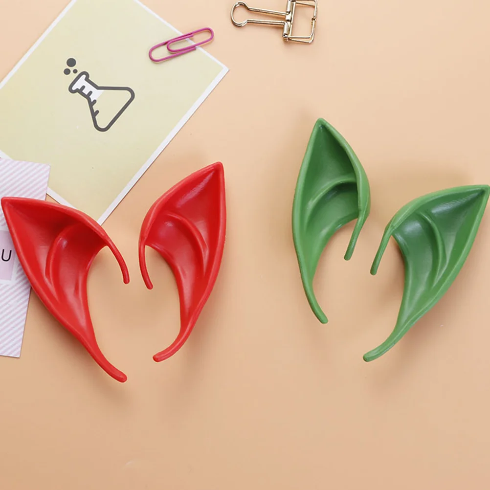 เครื่องแต่งกาย Latex Elf Ears เครื่องแต่งกาย Masquerade Fairy ฮาโลวีนสีเขียว Emulsion เครื่องแต่งกาย