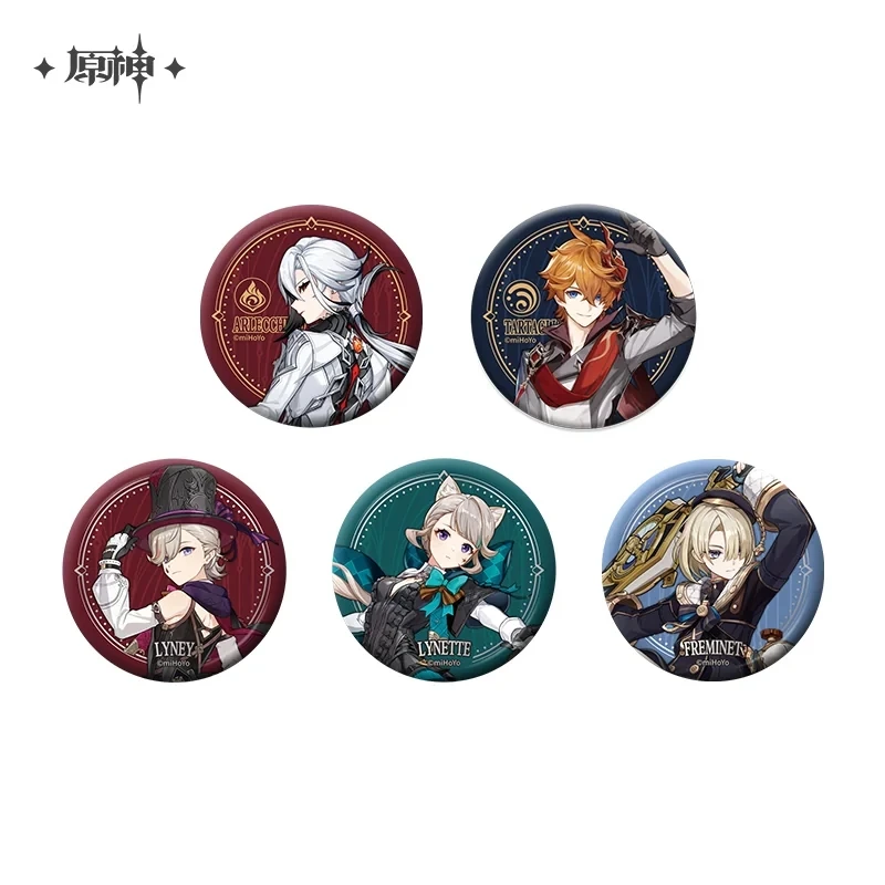 Genshin Impact Official Cosplay Tartaglia Lyney The Fools Theme Series Cartoon Anime and Video Game Pins