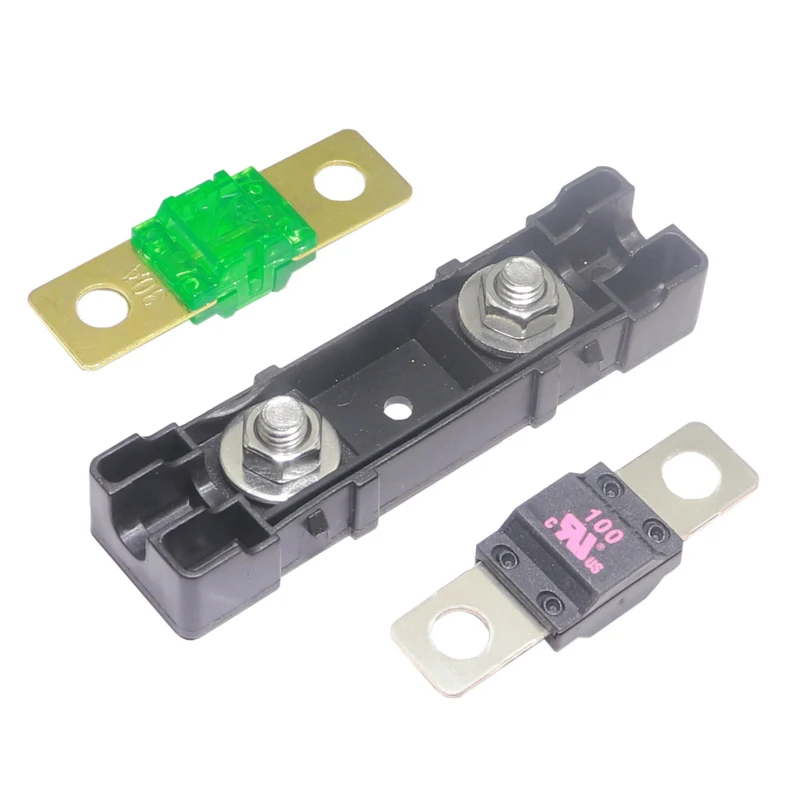 【1Set】 Car fuse holder 32V Safety Plate Base Car Carrier Fuse Box Bolt Type 20A 30A 40A 50A 60A 70A 80A 90A 100A 150A 175A 200A