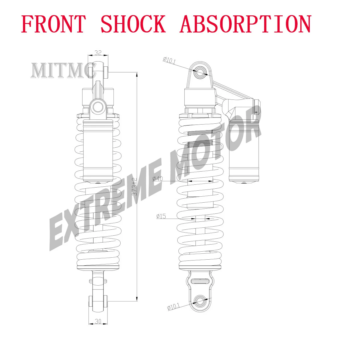 4PC Original Front Rear Shock Absorber WITH AIR BAG FIT FOR CF cf800-2(x8)part ATV UTV QUAD 7020-051600-30000/7020-061600-30000