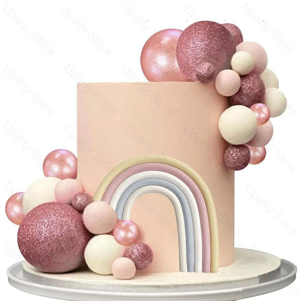 1/2/5 Stück Regenbogen-Kuchenaufsätze, blau, rosa, lila, Boho-Regenbogen-Kuchendekorationen für Geburtstagsfeier, Jungen, Mädchen, Babyparty, Kuchendekoration – Detail 11