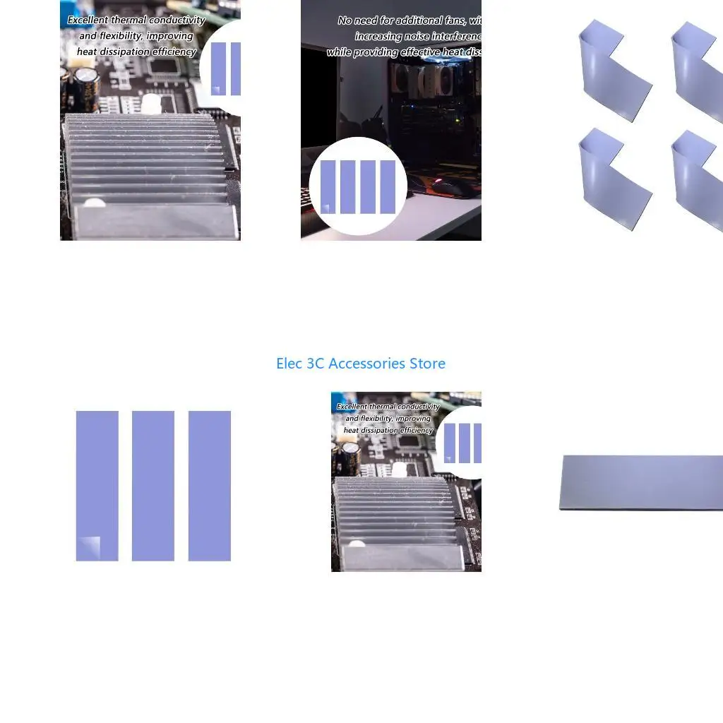 Y51A 4Pcs Silicone Thermal Pad For M.2 2280 NVMe Ssds Heat Dissipation Cooling