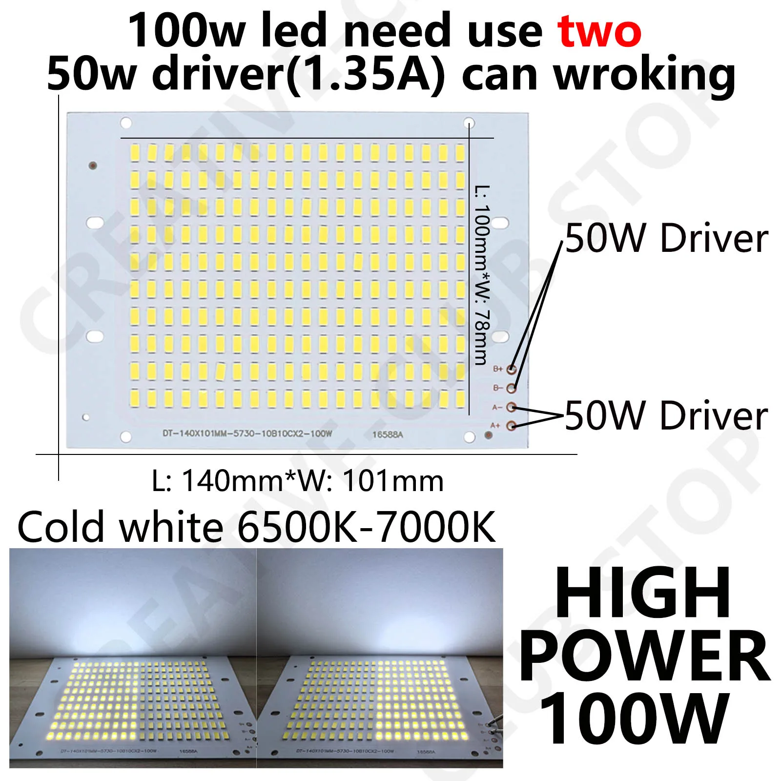 LED Lamp Chips 50W 100W 200W SMD Bulb High Lumen 5730 17*34mil Lamp Beads DC30-33V For Flood Light Street Lamp Outdoor Lighting