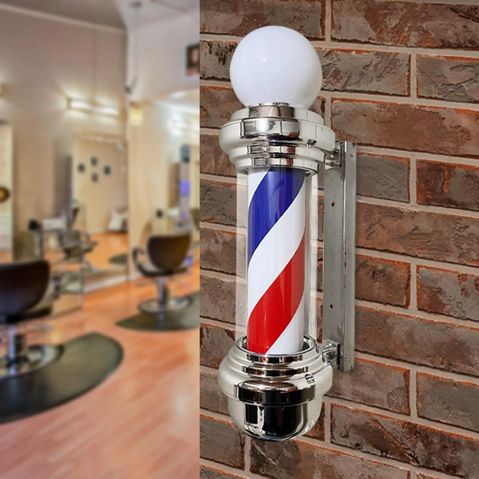 LED Rotating Barber Pole Light, Hair Salon Sign, Stripes Wall Mount, impermeável, festa ao ar livre, cabeleireiro, interior