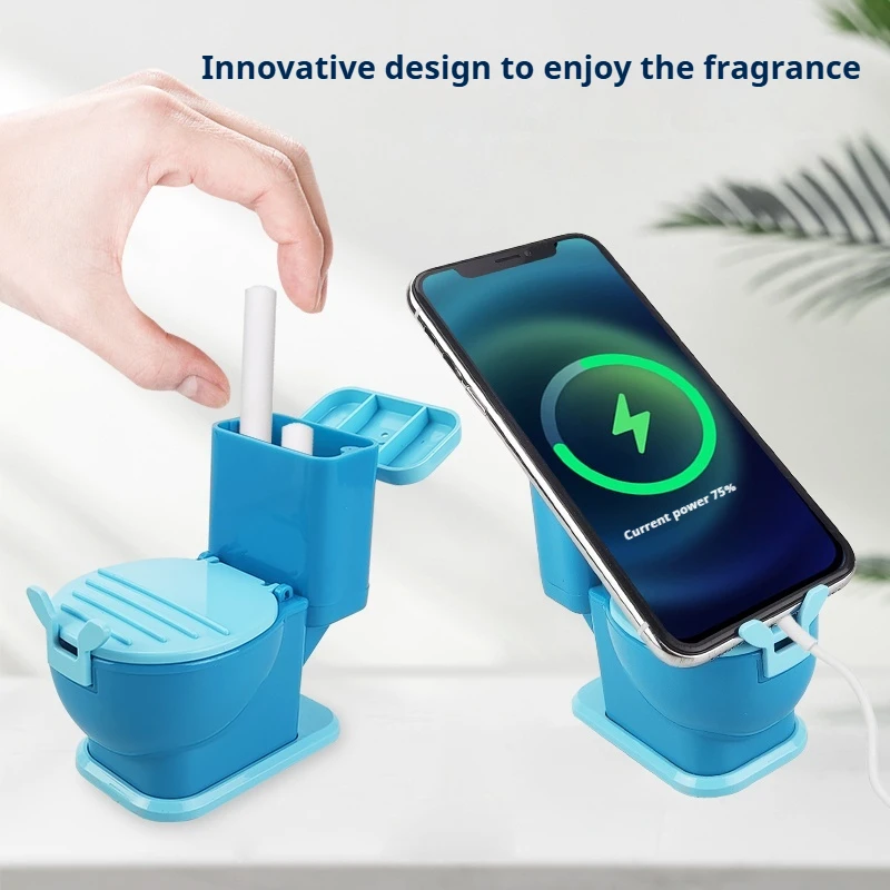 Mobile Phone Stand Multi Functional Desktop Lazy Holder Mini Toilet Creative Design Can Store Small Items Phone Bracket Gift