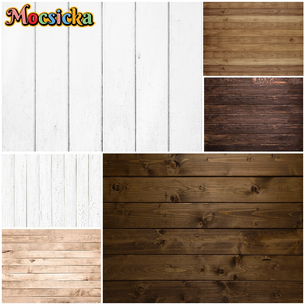 

Mocsicka Wood Floor Background Newborn Child Portrait Professional Photography Backdrops Shooting Props Decorations Photo Studio