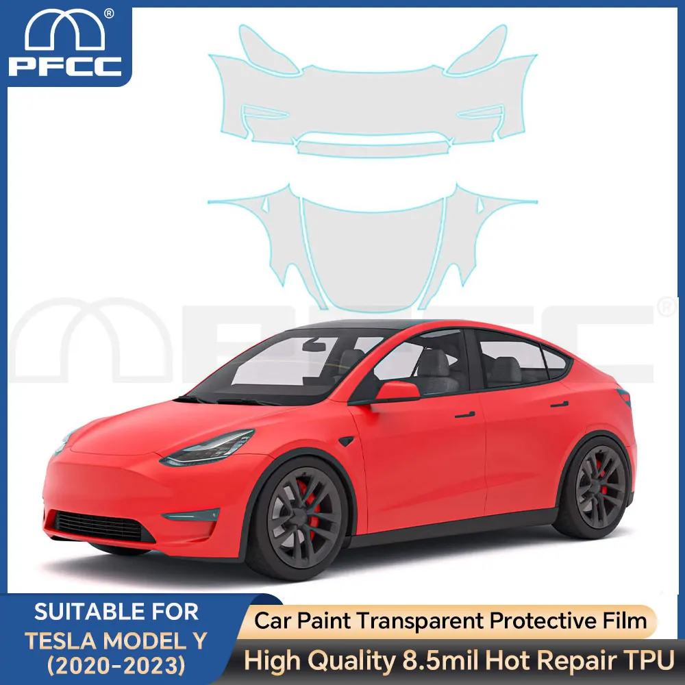 

For Tesla Model Y 2023 Pre-Cut Paint Protection Film Invisible Car Paint Protection Film Clear Kit Anti-Scratch Car Accessorie
