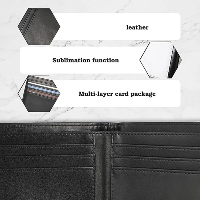 กระเป๋าสตางค์ระเหิดเปล่า 4PCS กระเป๋าสตางค์ระเหิดว่างเปล่าสําหรับชาย PU การถ่ายเทความร้อน DIY Bank