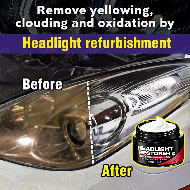 Car Headlight Repair Tool - Scratch Remover Yellowing and Oxidation, Restore Clarity, Long-lasting Light Coating Protective