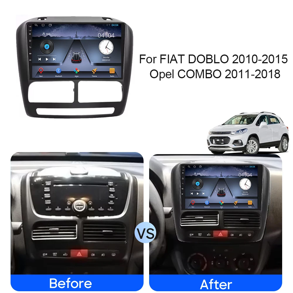 Car Radio Android 14 For FIAT DOBLO 2010-2015 Opel COMBO 2011-2018 GPS Navigation 5G Auto Stereo Wifi Multimedia Player No 2din