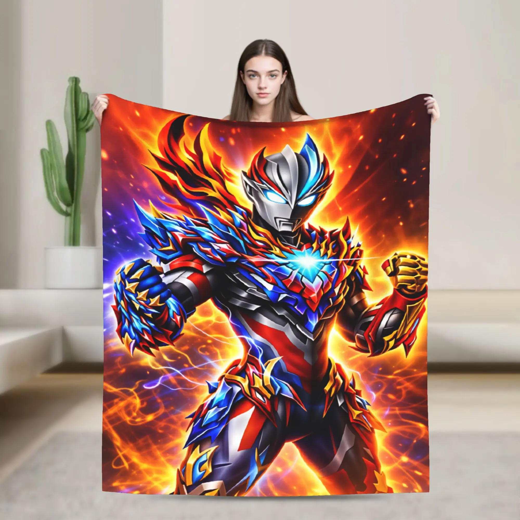 2026 New Ultraman Zero Blankets  Warm Soft Fluffy Plush Throw Blanket For Couch Chair Travel Office Flannel Bedspread Bed Cover
