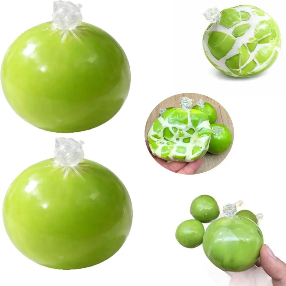 Green Grape Design Wax Cracking Squeeze Toy Crispy Feel Handmade Craft Crunchy Sound Ball Soft TPR Crackable Texture
