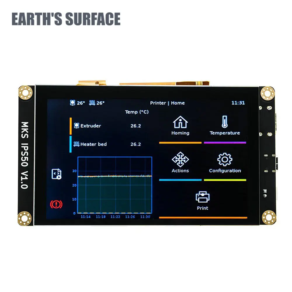 Imagem -03 - Makerbase-tela Capacitiva Klipper Tela Lcd Peças de Impressora 3d Hdmi para Mks Skipr Mks pi Es3d