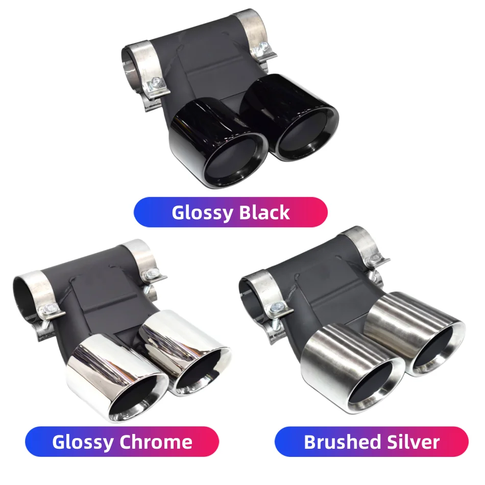 Car EXhaust Tip for Porsche Cayman 981 987 718 Boxster 2008-2024 Dual EXhaust Muffler Nozzle Tailpipe Stainless Steel 304