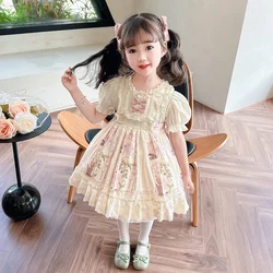 2024 new summer girls short sleeve Lolita dress skin-friendly breathable fabric exotic girls shopping party Joker Princess dress