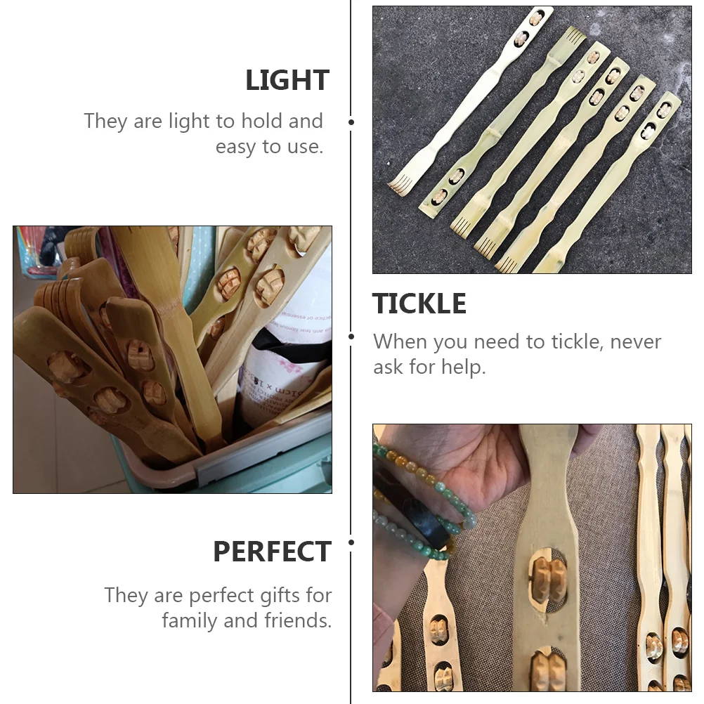 

5Pcs Bamboo Back Claw Scratcher Extendable Creative Arm Scratcher Lightweight Easy Use for Family Friends Gifts