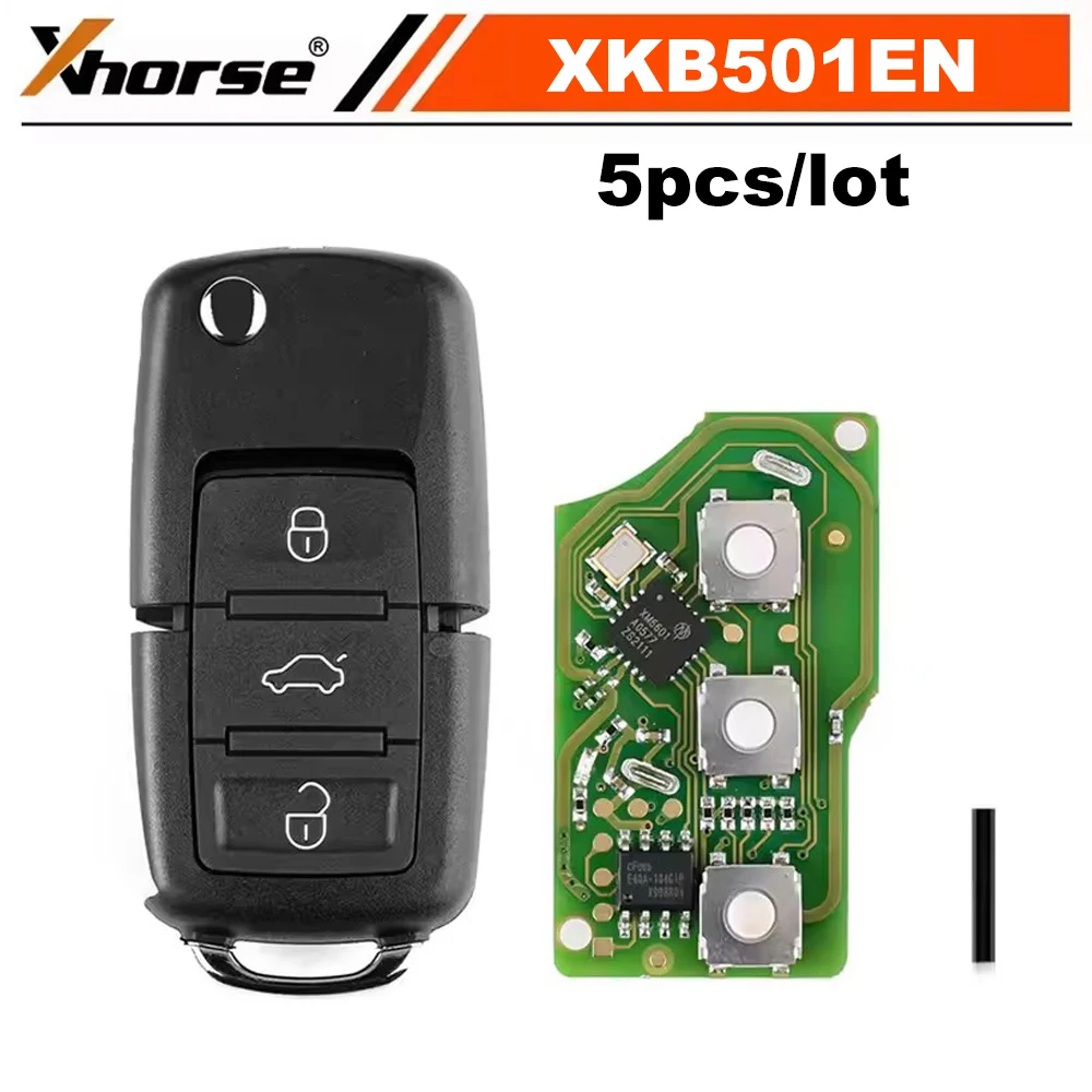 

5PCS/LOT XHORSE XKB501EN Wired Universal Remote Key for B5 Type 3 Buttons for VVDI Key Tool English Version
