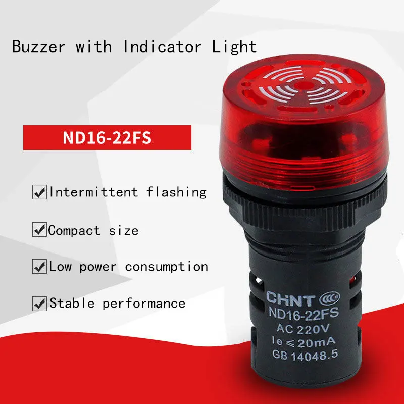 LED Audible and Visual Flashing Alarm Buzzer ND16-22FS 220V 24V AD16-22SM 22mm