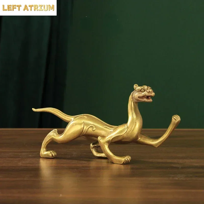 Lucky Copper Animal Four Animals Ornament Spirit Beast Dragon White Tiger Vermilion Bird Xuanwu Sculptures