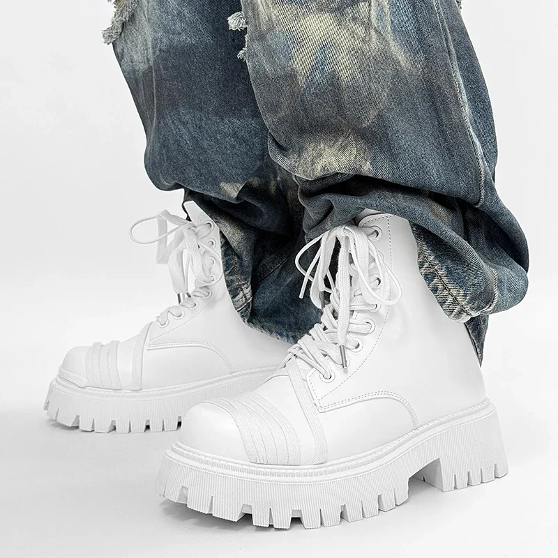 أسود الدانتيل متابعة الرجال دراجة نارية الأحذية حجم 45 الرجال الأحذية الجلدية منصة مصمم الأحذية للرجل الأدوات أحذية أحذية رجالي