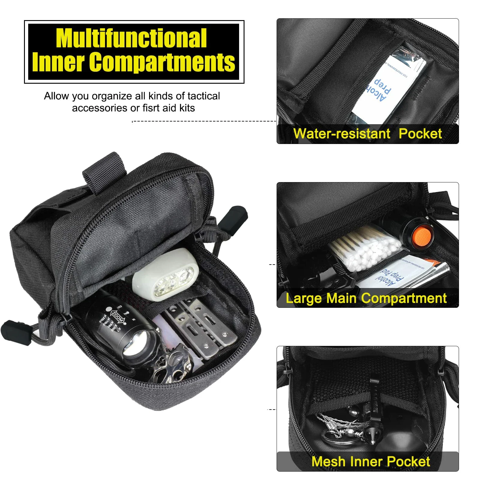 Tactical Molle Militar cintura saco para homens, EDC ferramenta saco, Utility Gadget Organizer, Vest Pack bolsa, caixa do telefone móvel, bolsa ao ar livre