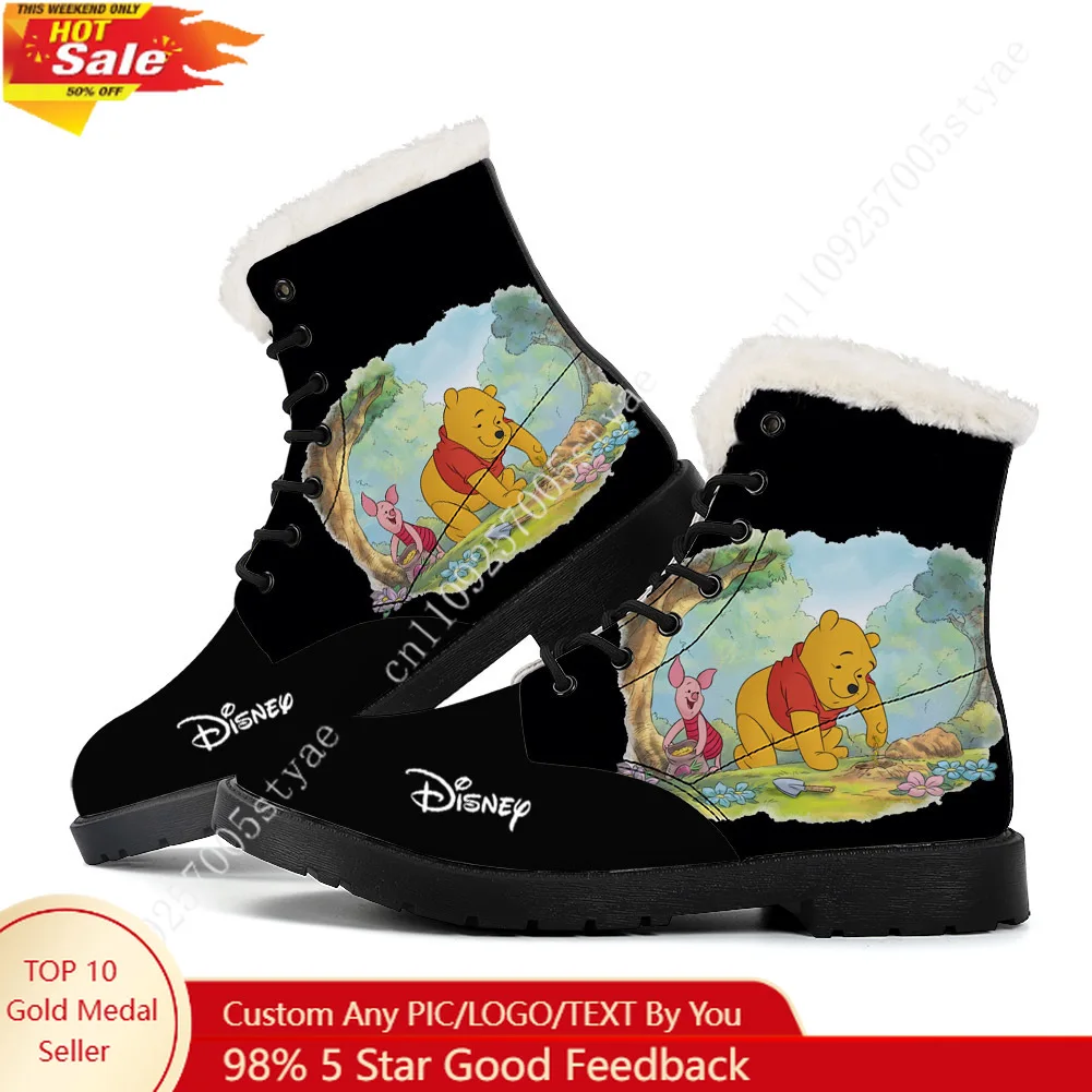 

Disney Winnie the Pooh Plush Keep Warm Boots Mens Womens Winter Outdoor Hiking Snow Boots