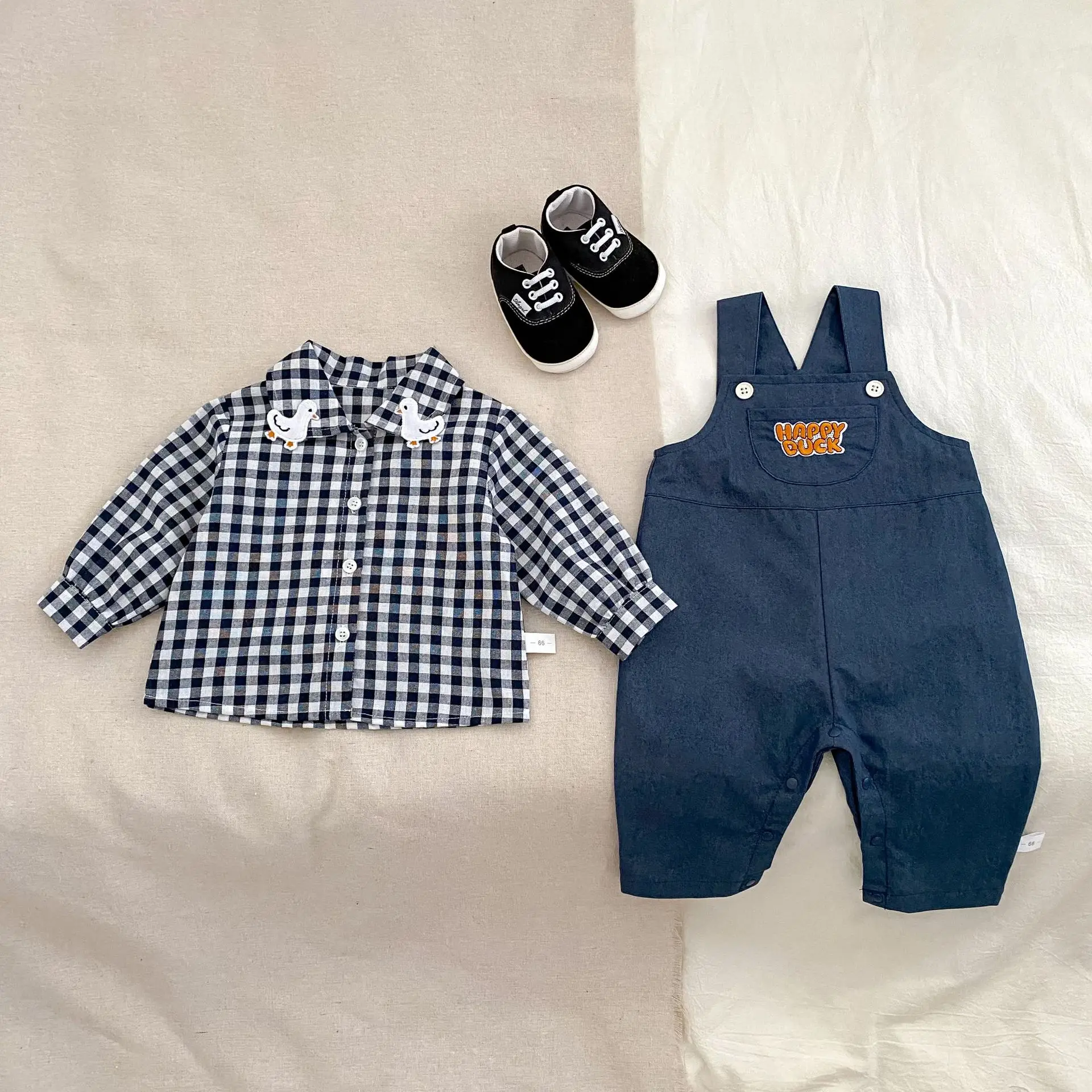 Infant Letter Embroidery Jumpsuit Toddler Boy Strap Trousers Baby Casual Clothes 2025 Autumn New Baby Fashion Denim Overalls