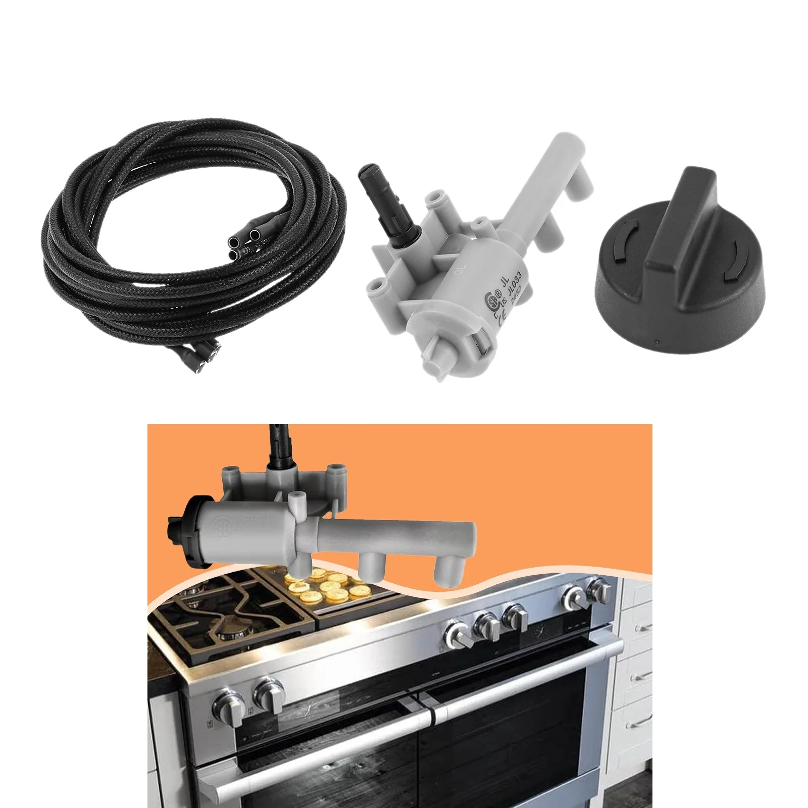 3 Outlet Rotary Igniter & 3 Ignition Wires for Atwood Suburban Jenn Air Broil-Mate Ducane Burner RV Range Stove Oven BBQ Replace