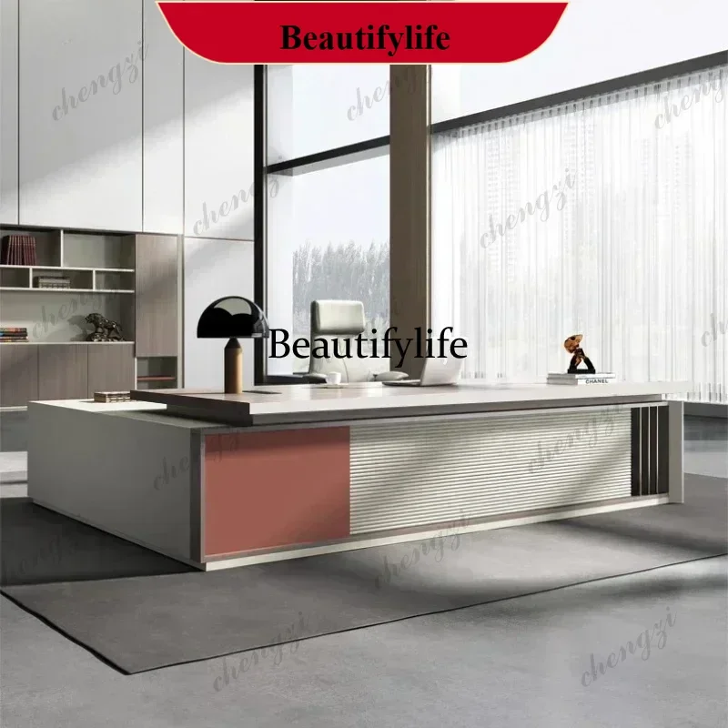 

D178 0776 Gaming Table Storage Filing Cabinets Luxury Simple Modern Light Supervisor President Boss Desk Computer Desk Table Roo