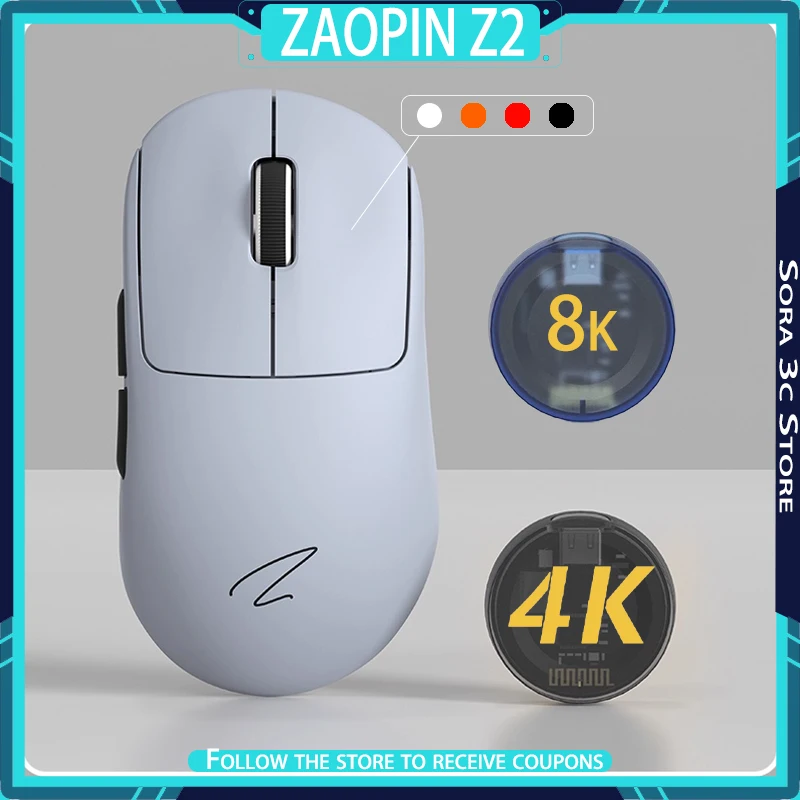 ZAOPIN Z2 MAX Wireless Mouse Bluetooth Tri Mode Equipped with Hot Swappable Micro Switch Gaming Mouse Computer Accessories