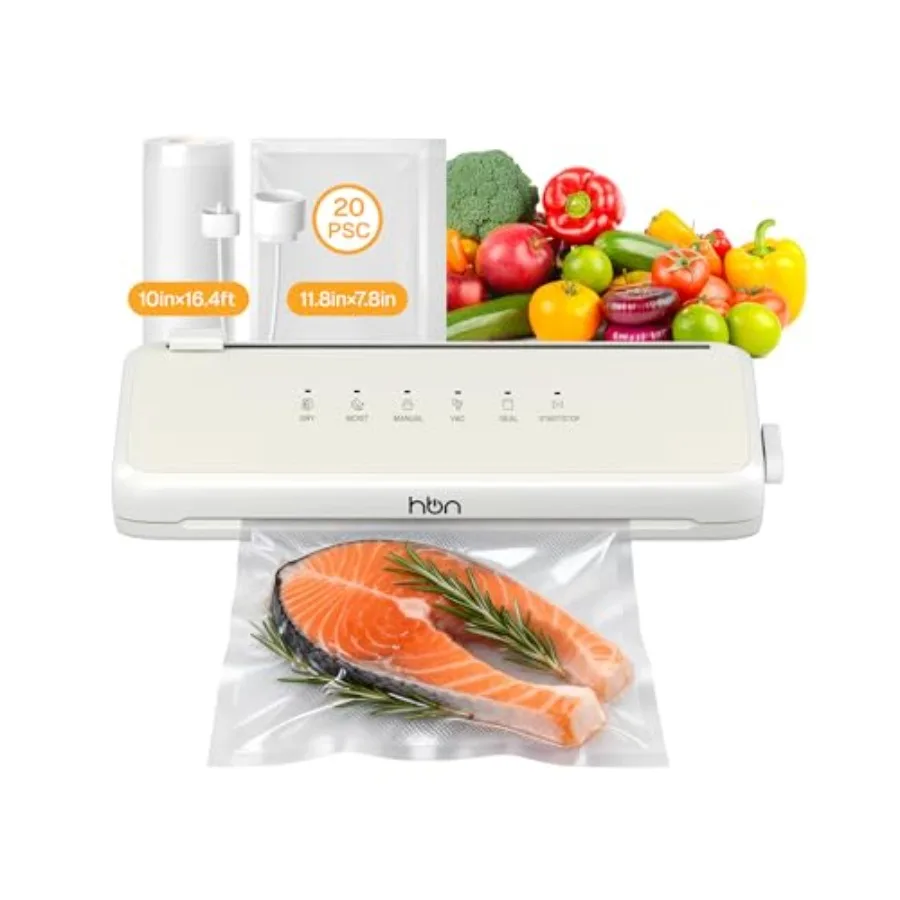

Компактный вакуумный упаковщик для продуктов, автоматическая кухонная машина для вакуумной упаковки, настольный аппарат с двойной термозапайкой и встроенным резаком