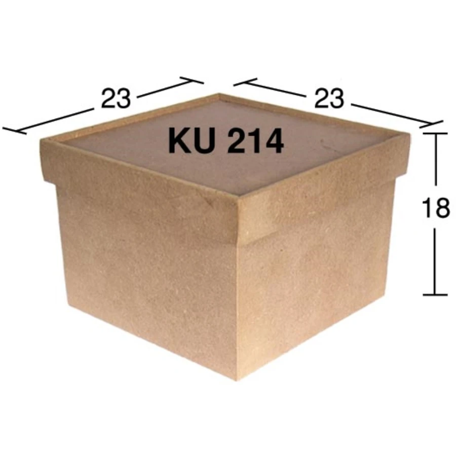 KU214 Junior Square Storage Container, Unpainted Mdf Box