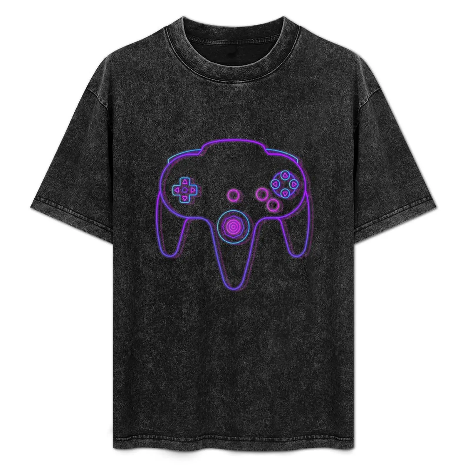 Camiseta Neon Controller N64 com estampa criativa